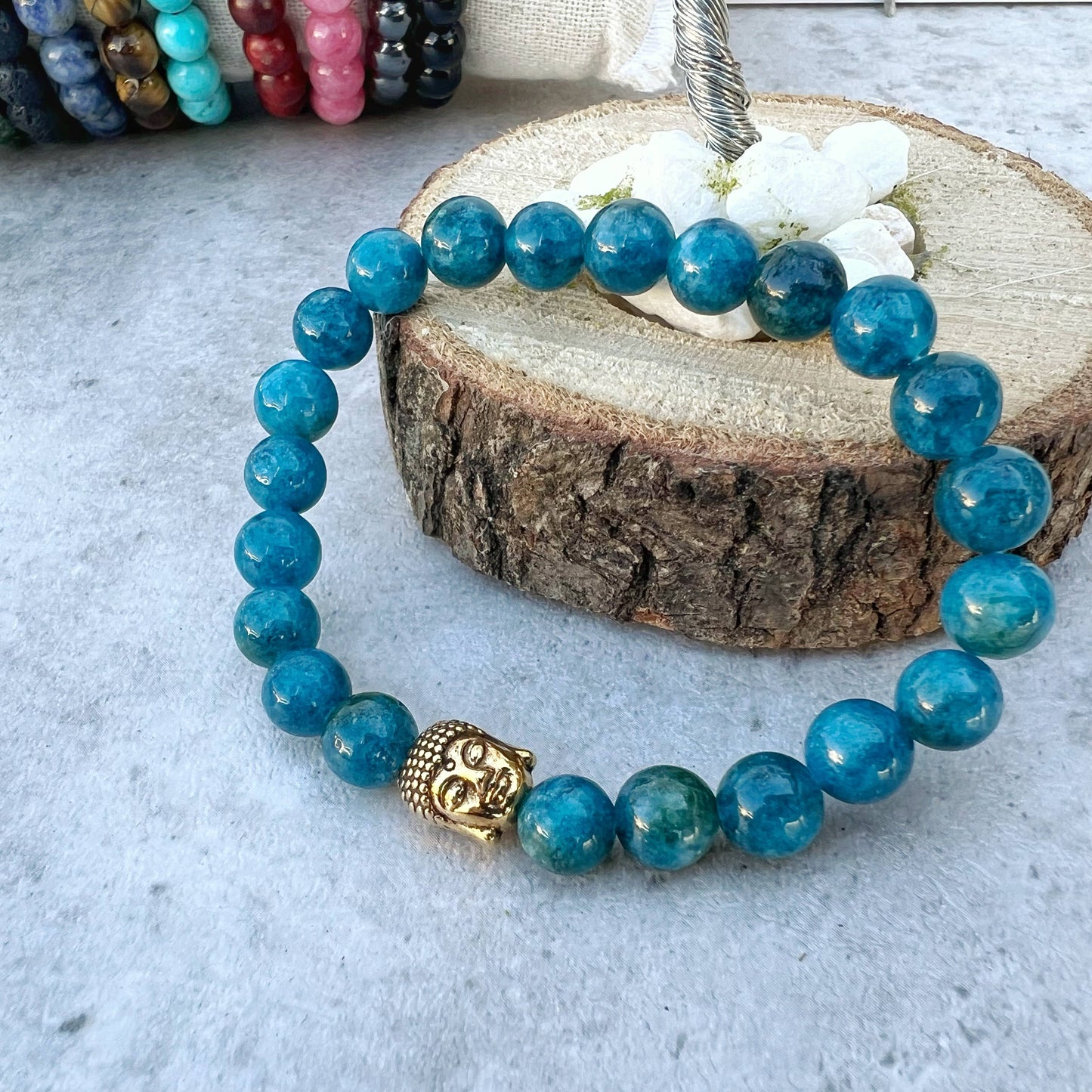 Gemstone Buddha Bracelet - 12 Pcs