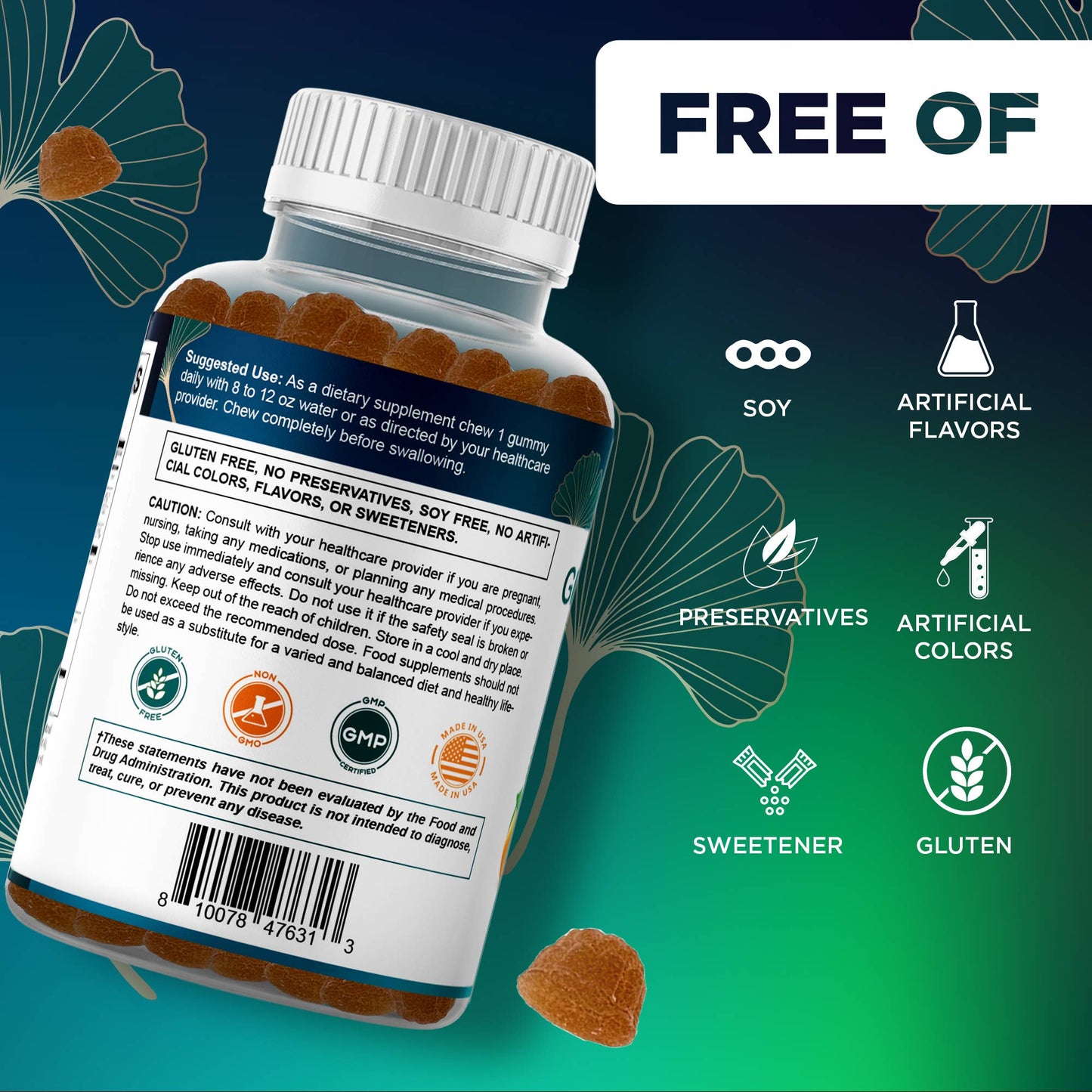 Ginkgo & Bacopa Memory Support & Brain Function Gummies