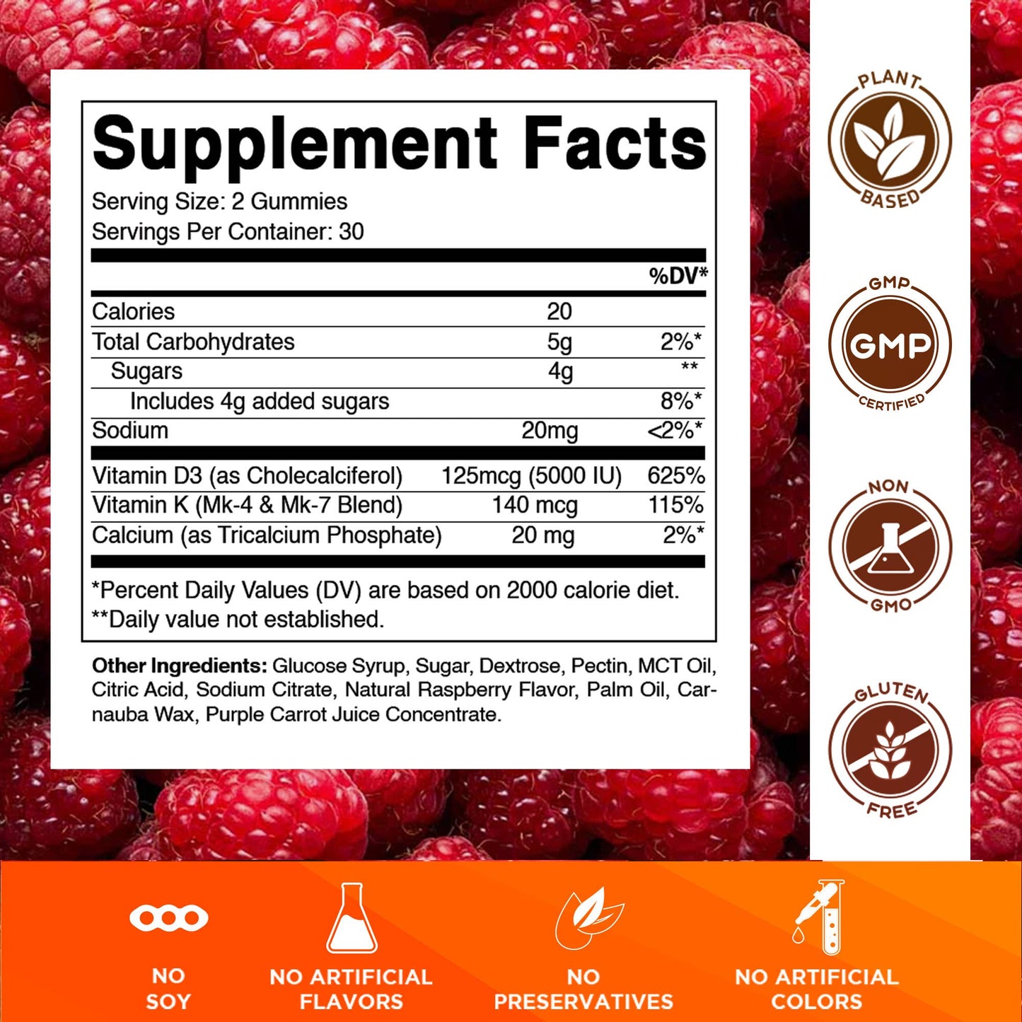 Vitamin D3 + K2  Bone & Heart Support Gummies