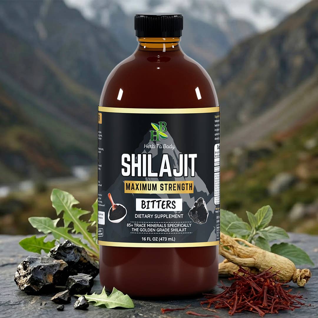 Shilajit Bitter 16oz | Himalayan Wildcrafted Herbal Tonic