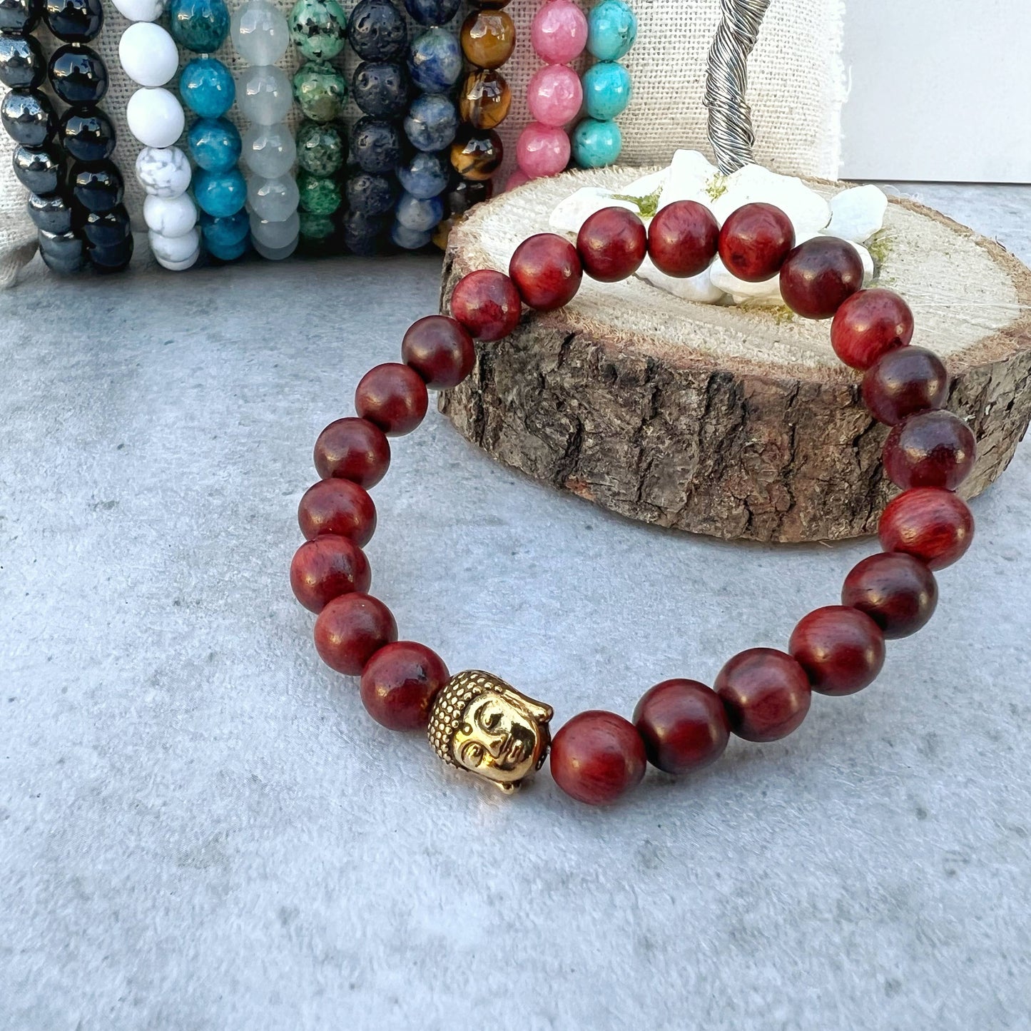 Gemstone Buddha Bracelet - 12 Pcs