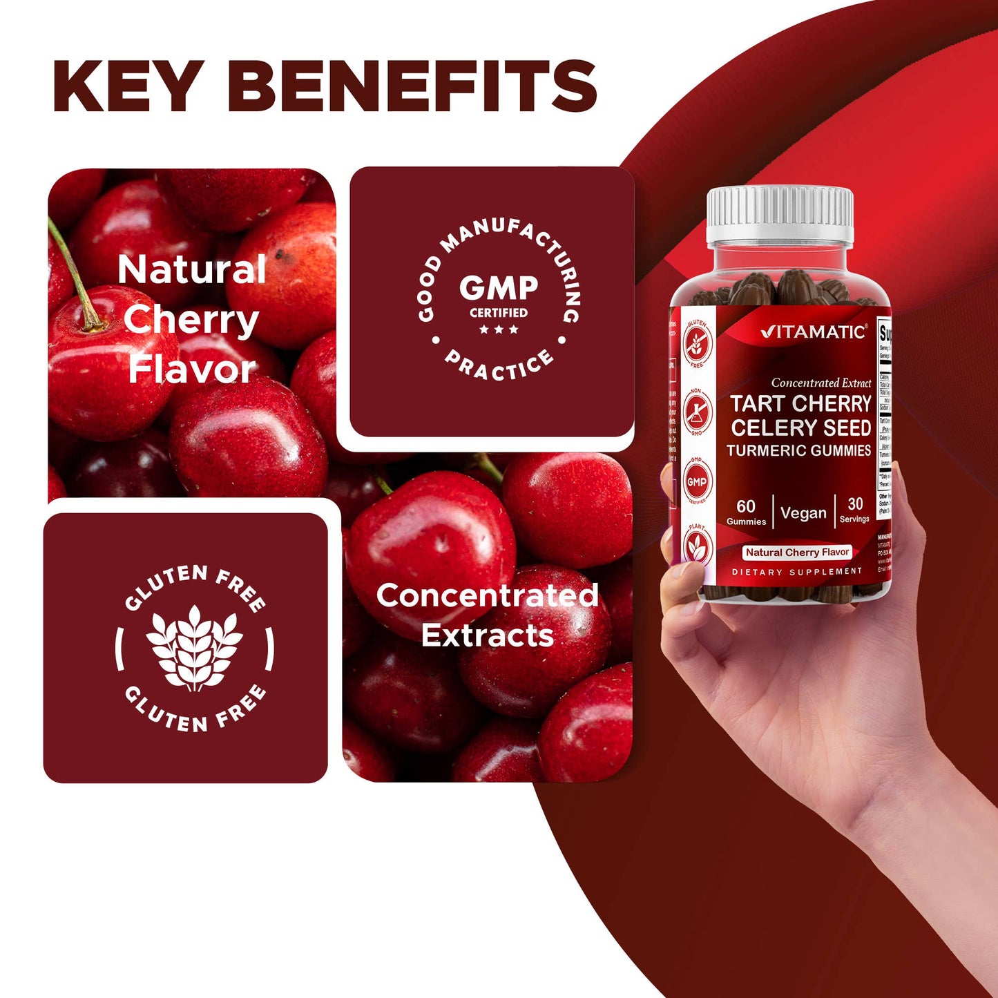 Tart Cherry with Celery Seed and Turmeric Uric Acid Cleanse Gummies