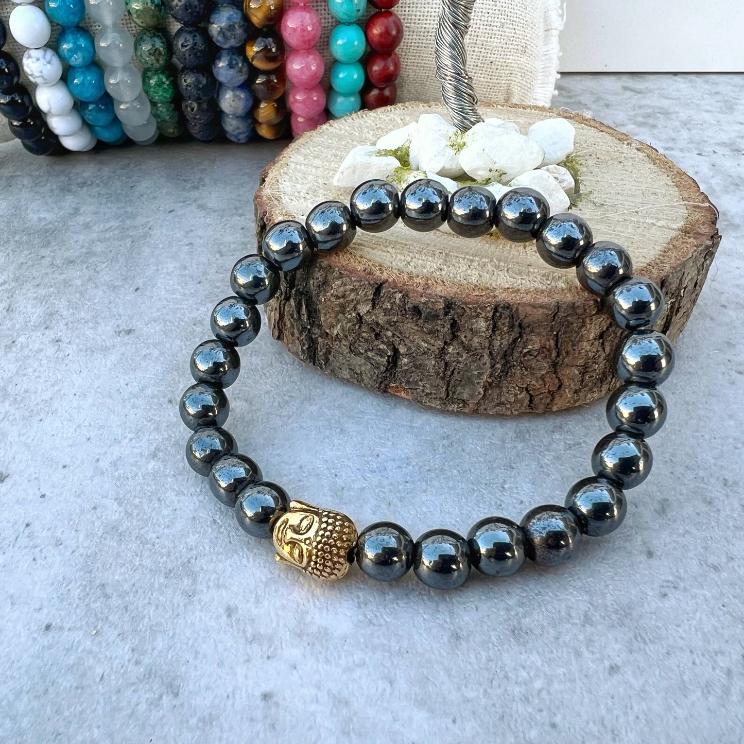 Gemstone Buddha Bracelet - 12 Pcs