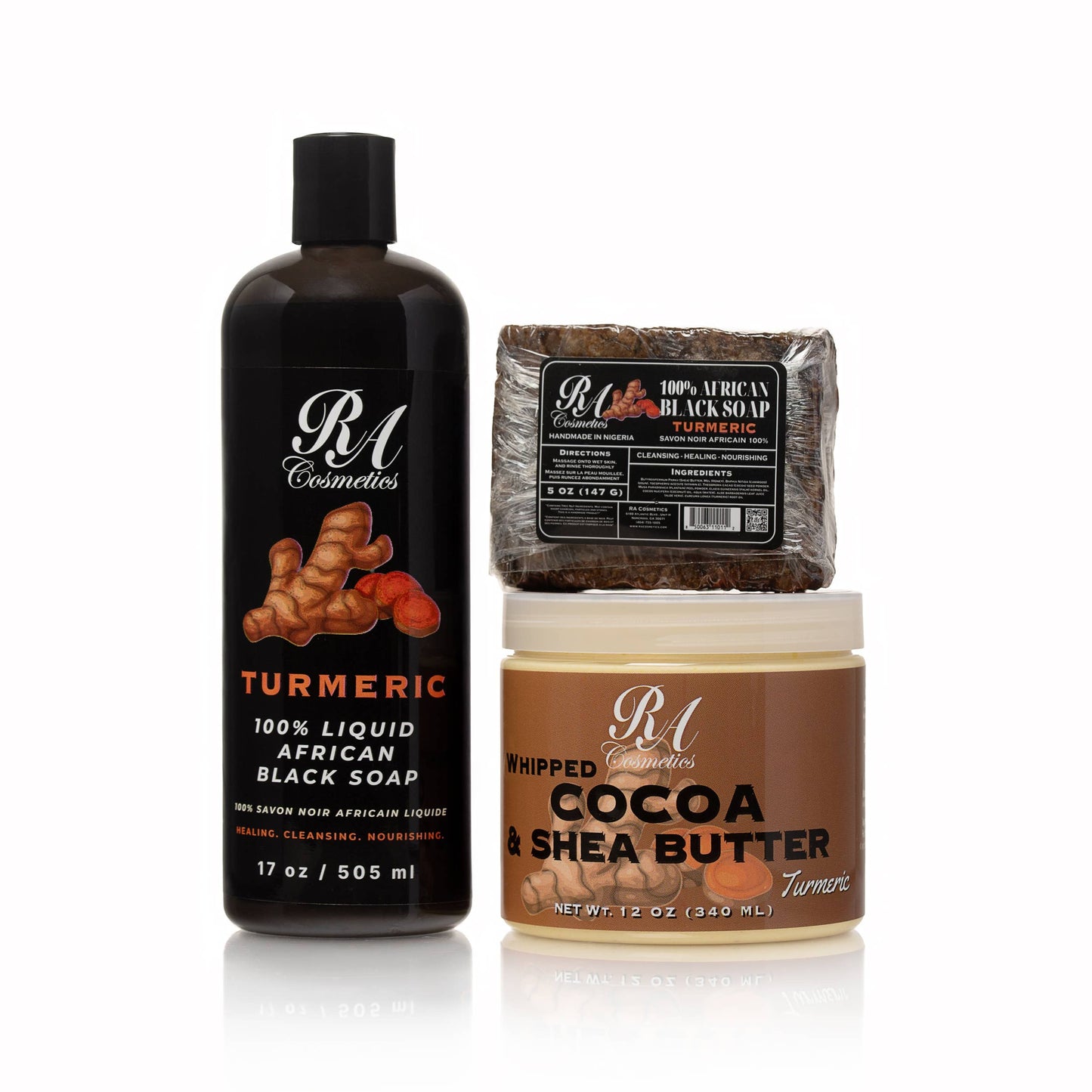 100% Liquid African Black Soap, Turmeric - 8oz