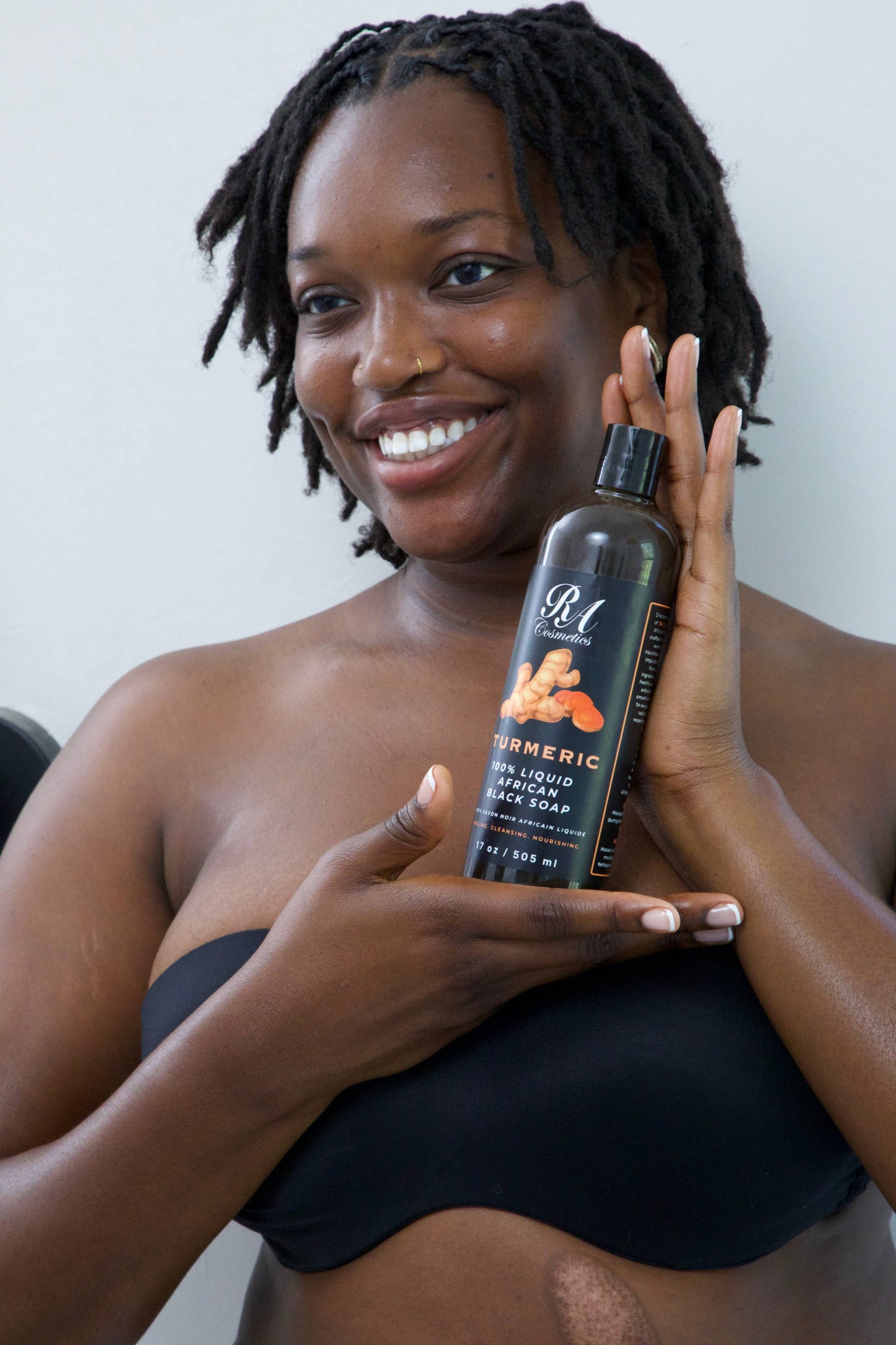 100% Liquid African Black Soap, Turmeric - 8oz