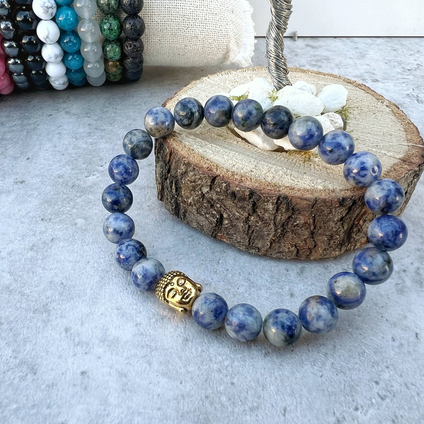 Gemstone Buddha Bracelet - 12 Pcs