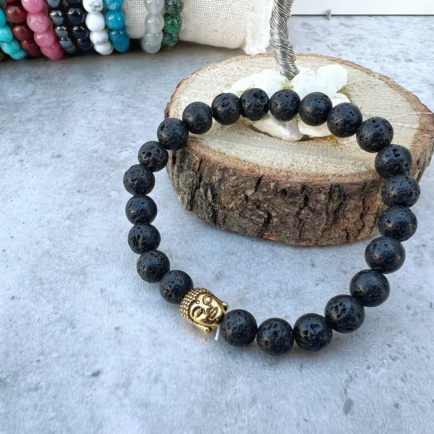 Gemstone Buddha Bracelet - 12 Pcs