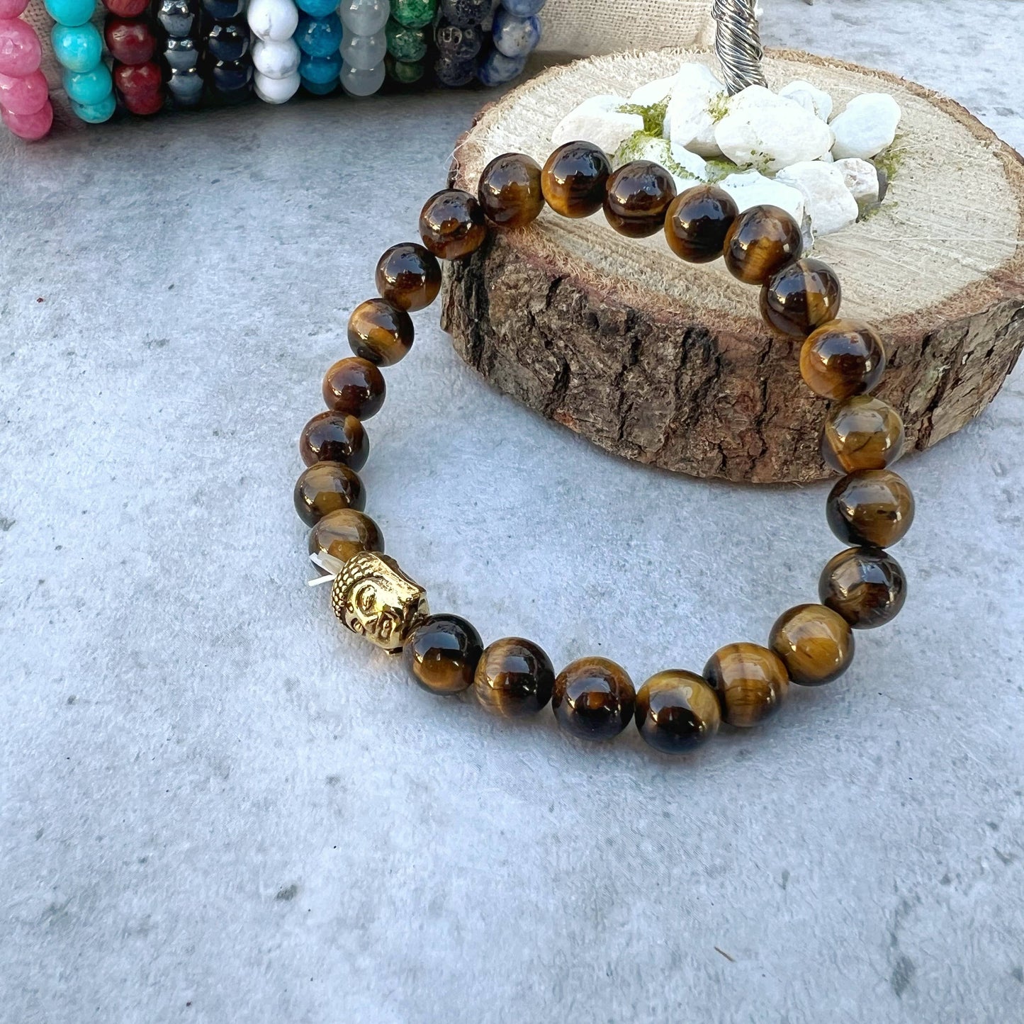Gemstone Buddha Bracelet - 12 Pcs