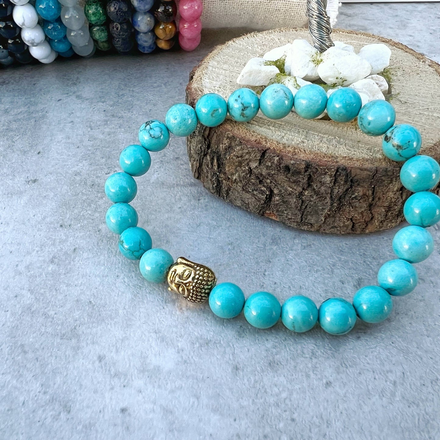 Gemstone Buddha Bracelet - 12 Pcs