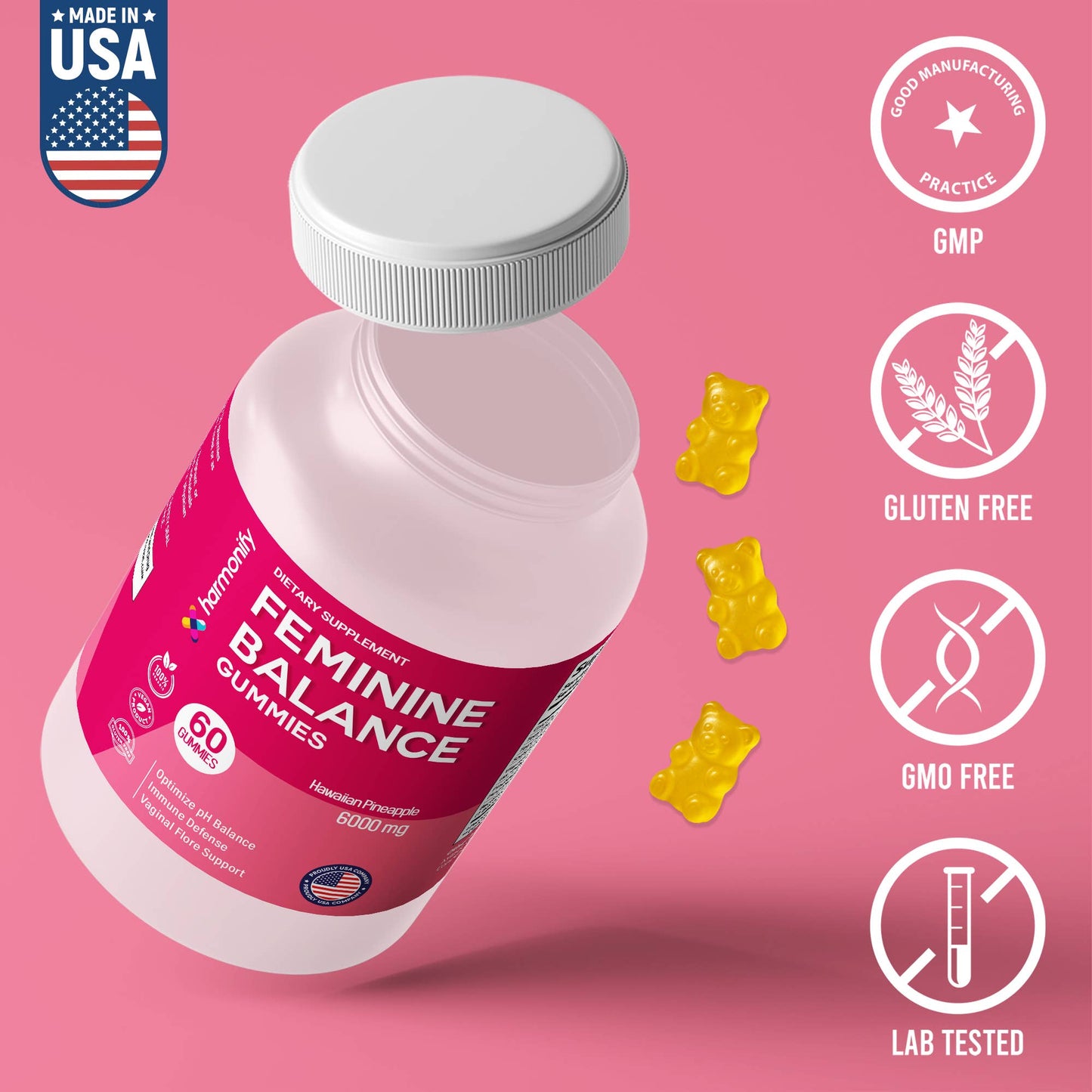 HARMONIFY Pineapple Feminine Gummies – Probiotics for Women
