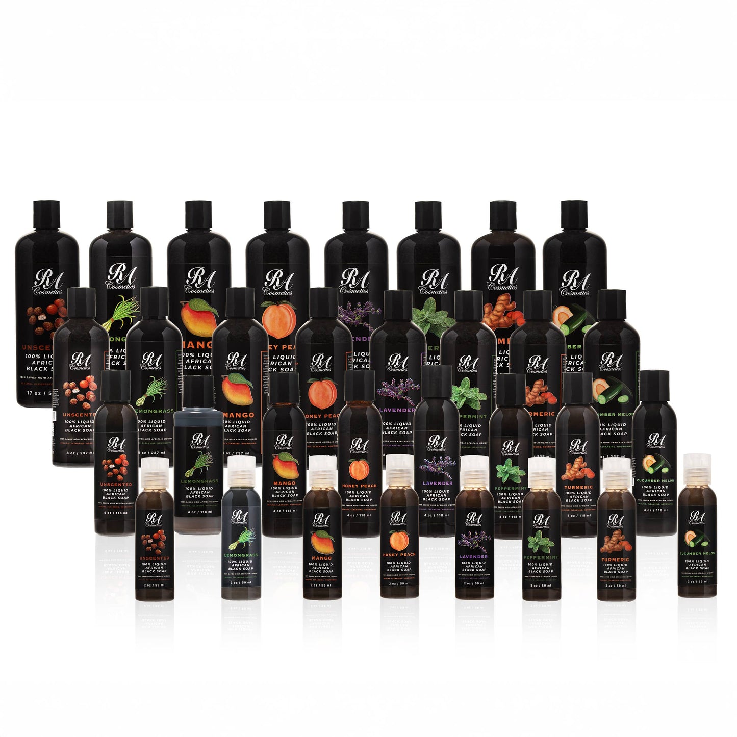 100% Liquid African Black Soap, Turmeric - 8oz