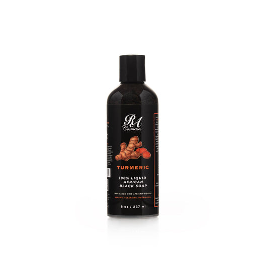 100% Liquid African Black Soap, Turmeric - 8oz