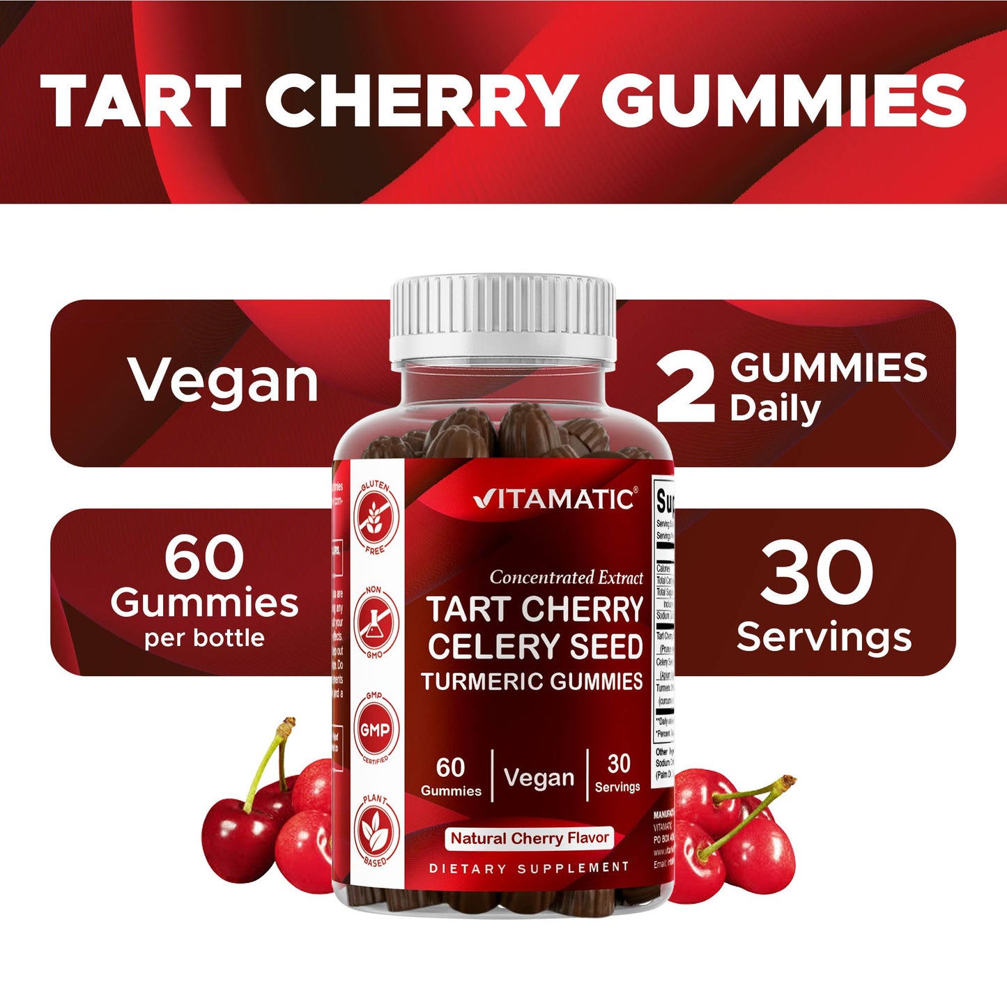 Tart Cherry with Celery Seed and Turmeric Uric Acid Cleanse Gummies