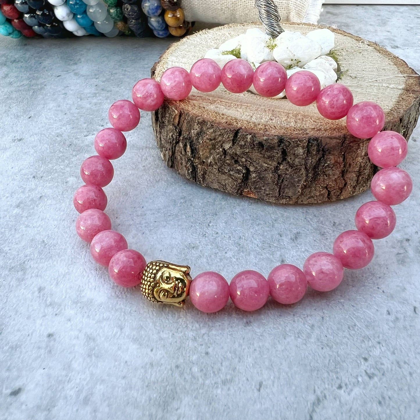 Gemstone Buddha Bracelet - 12 Pcs